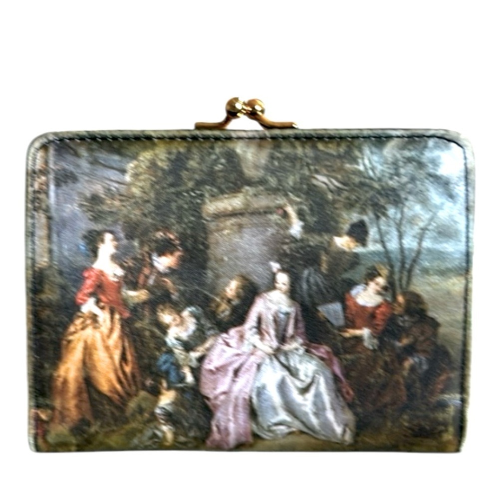 Bond Street Vintage Victorian Scene Satin Silk Screen Ladies Wallet
